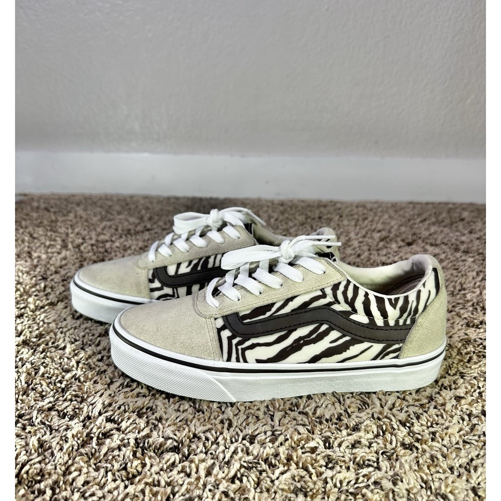 VANS Ward Zebra Sneakers Women's Size 6 Low Top Skateboarding Shoes